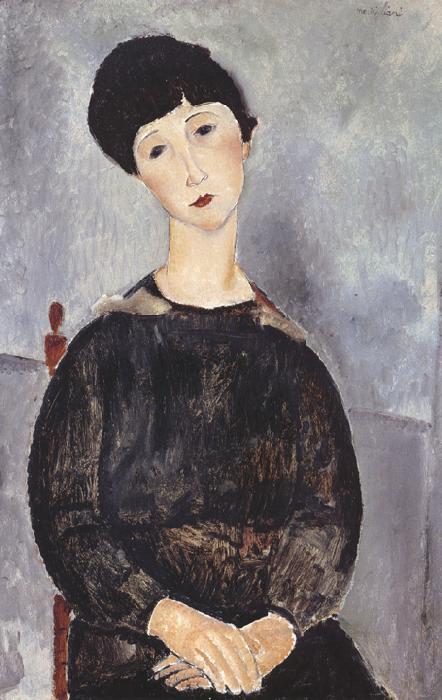 Amedeo Modigliani Young Seated Gil with Brown Hair (mk39) oil painting image